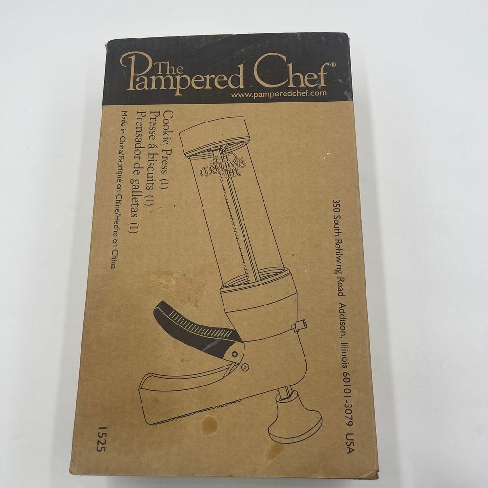 The Pampered Chef Cookie‎ Press Disc Set 1525 Includes Press and 20 Discs